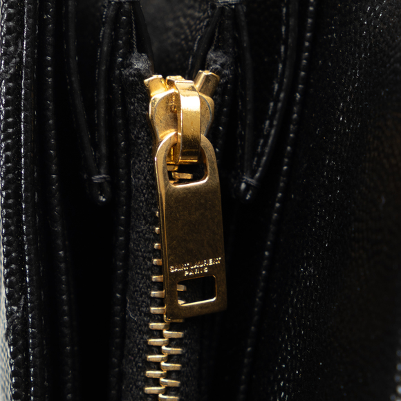 SAINT LAURENT Monogram Chevron Envelope Leather Wallet Long Wallets - Picture 8 of 10